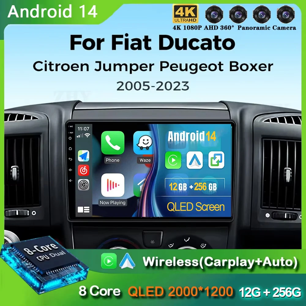 Android 14 For Fiat Ducato 2005-2023 Citroen Jumper Peugeot Boxer Dodge Ram 2500 Wireless Carplay Android Auto Multimedia 4G GPS
Android 14 For Fiat Ducato 2005-2023 Citroen Jumper Peugeot Boxer Dodge Ram 2500 Wireless Carplay Android Auto Multimedia 4G GPS