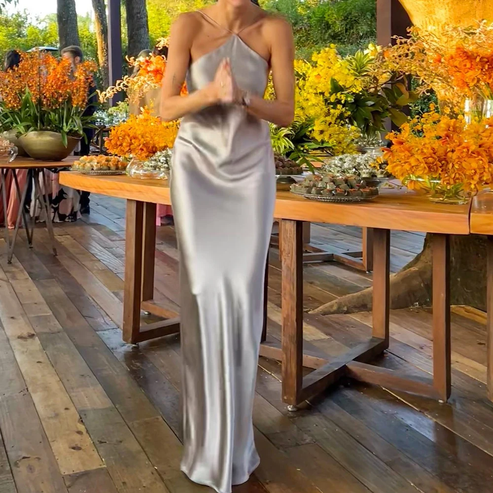 Elegant Party Dresses Woman Floor Length Straight Sleeveless Satin Sweep Train Pleats Open Back Dresses For Formal Occasions
Elegant Party Dresses Woman Floor Length Straight Sleeveless Satin Sweep Train Pleats Open Back Dresses For Formal Occasions