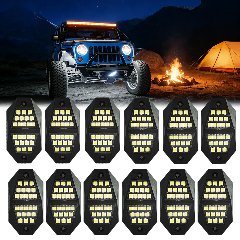 12/16/20Pods 210° Wide Angle White Rock Lights, 24 LED Chips Car Underbody Lighting, 6000K White, For Trucks Trailer SUV ATV UTV
12/16/20Pods 210° Wide Angle White Rock Lights, 24 LED Chips Car Underbody Lighting, 6000K White, For Trucks Trailer SUV ATV UTV