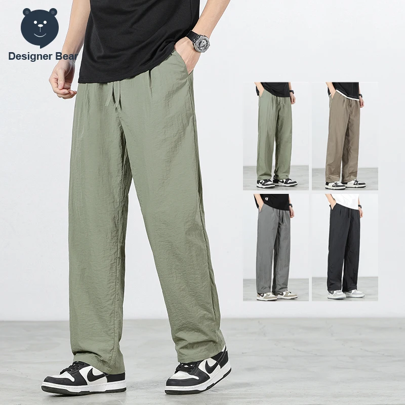 Brand Clothing Summer Thin Men's Casual Pants Loose Straight Drawstring Elastic Waist Quick-dry Outdoor Trousers for Daily Wear
Brand Clothing Summer Thin Men's Casual Pants Loose Straight Drawstring Elastic Waist Quick-dry Outdoor Trousers for Daily Wear