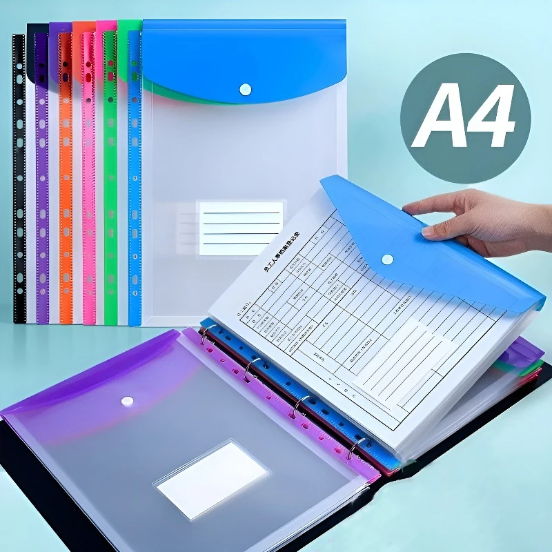A4 Large Capacity Loose Leaf Folders with 11 Hole Binding Rings, Modern PP Material, Expandable Buttons and Label Pockets
A4 Large Capacity Loose Leaf Folders with 11 Hole Binding Rings, Modern PP Material, Expandable Buttons and Label Pockets