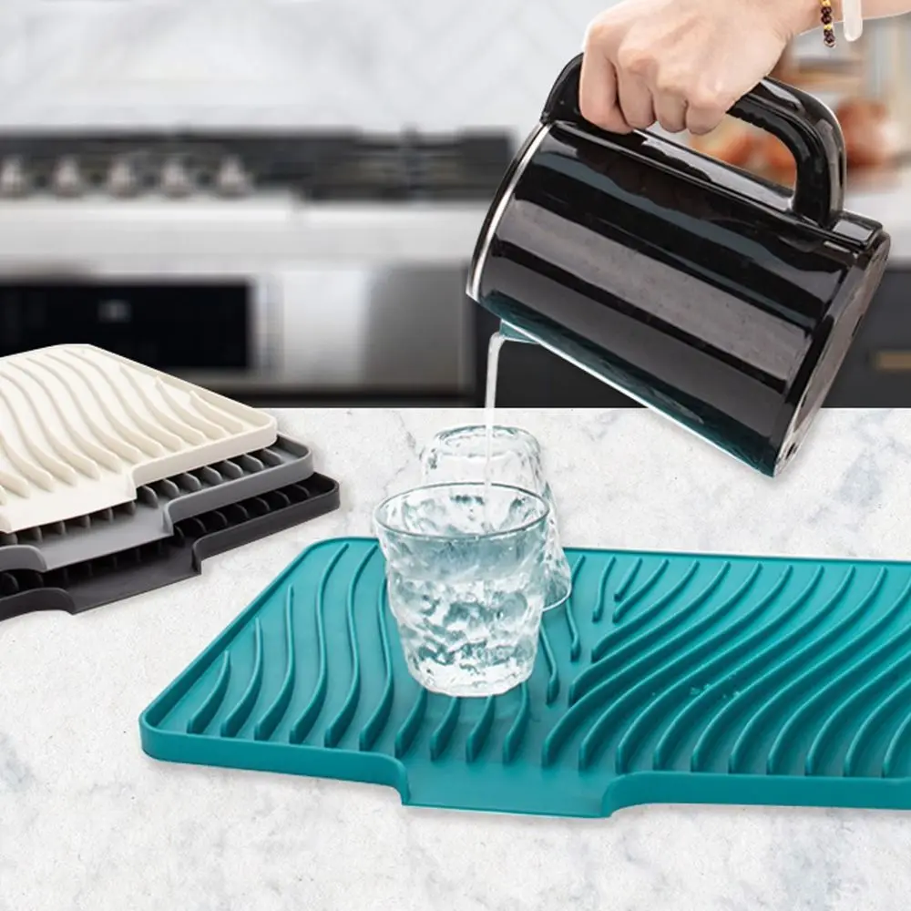 Silicone Dish Drying Mat Odorless Non-Slip Draining Pad Drain Lip Easy Clean Kitchen Counter Mat Drawer/Refrigerator
Silicone Dish Drying Mat Odorless Non-Slip Draining Pad Drain Lip Easy Clean Kitchen Counter Mat Drawer/Refrigerator