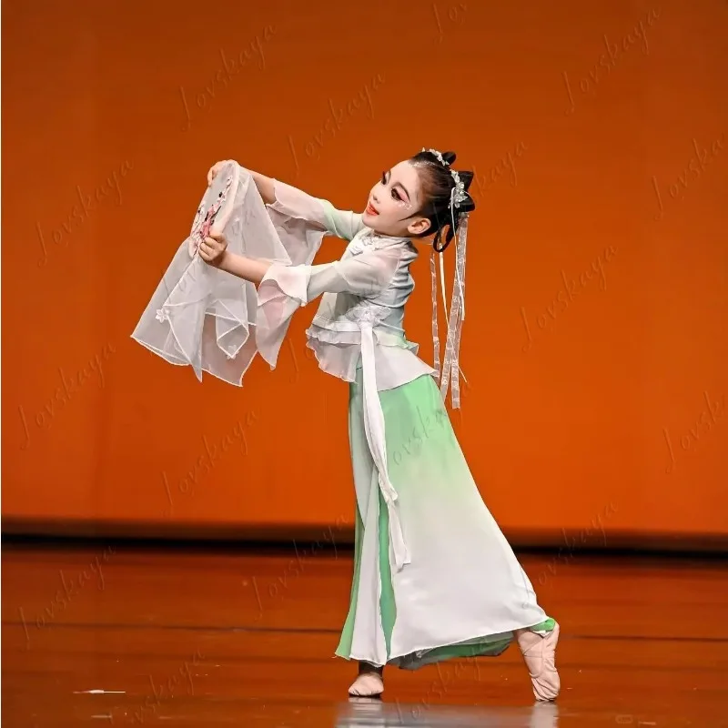 Girls Chinese Style Classical Dance Outfit Kids National Folk Fan Dance Professional Performance Dancewear
Girls Chinese Style Classical Dance Outfit Kids National Folk Fan Dance Professional Performance Dancewear
