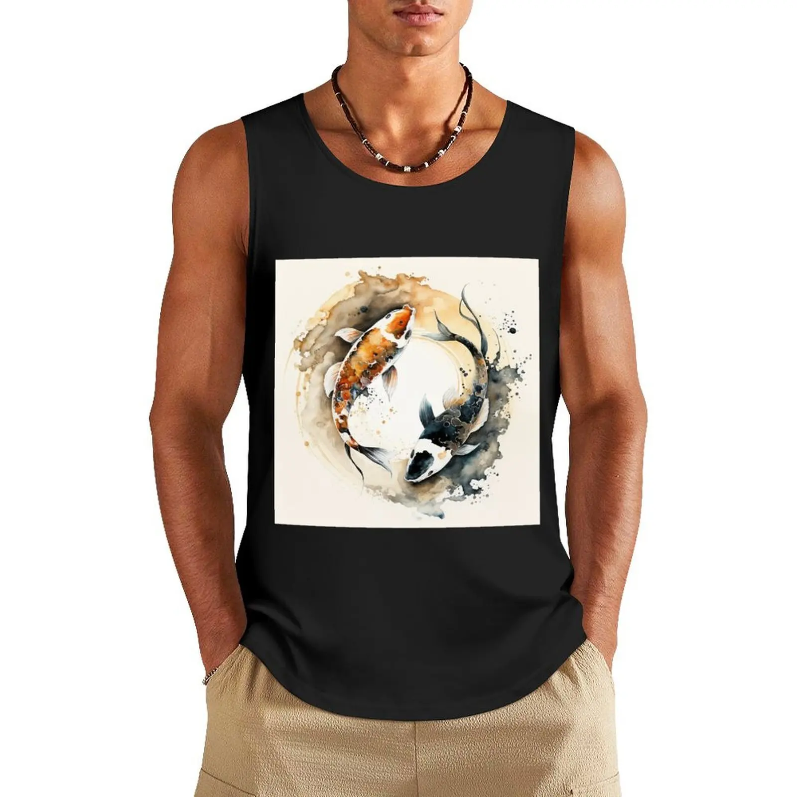 Koi Fish Yin Yang - sumi-e painting Tank Top Gym T-shirts for men cotton t-shirts man Man sleeveless shirt Gym clothes
Koi Fish Yin Yang - sumi-e painting Tank Top Gym T-shirts for men cotton t-shirts man Man sleeveless shirt Gym clothes