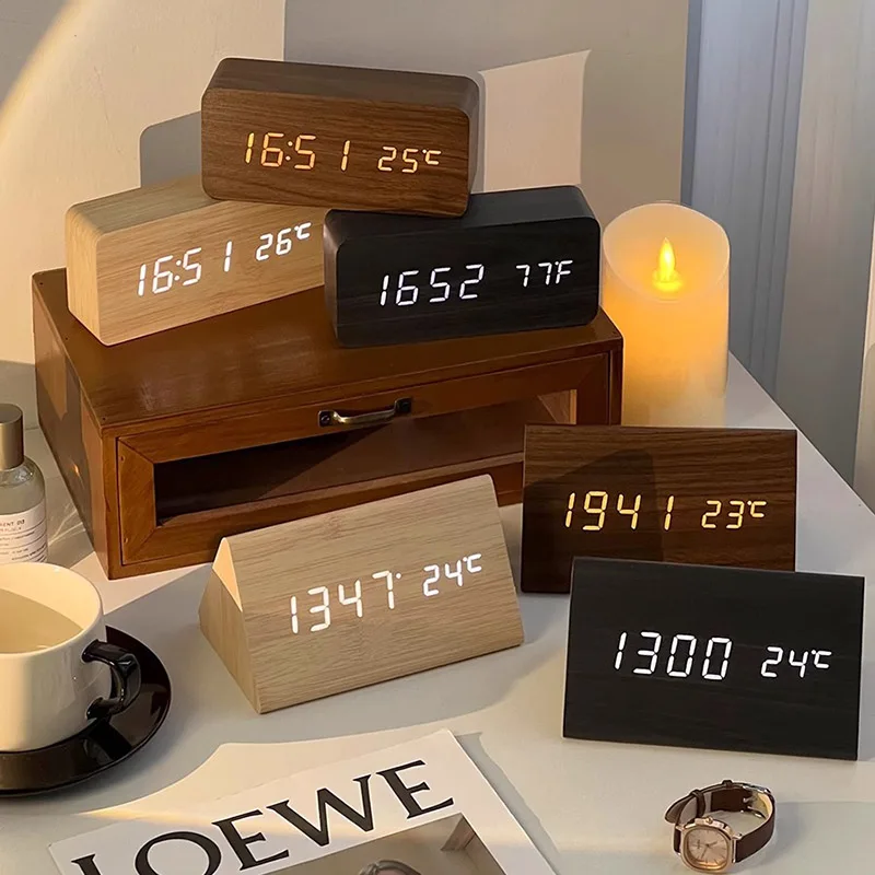 Fashionable Wooden Alarm Clock Desktop Electronic Student Dormitory Bedside Clock Bedroom Desk Clock Ornament
Fashionable Wooden Alarm Clock Desktop Electronic Student Dormitory Bedside Clock Bedroom Desk Clock Ornament