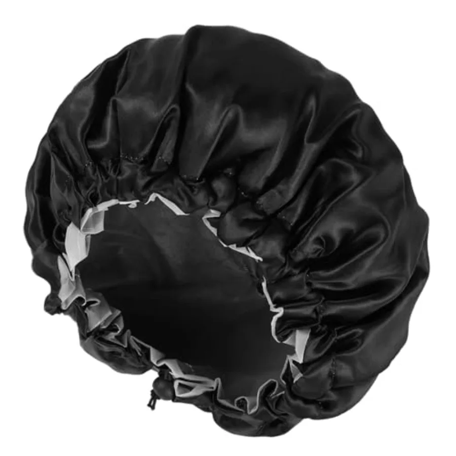Double Layer Satin Bonnet for Men, Waterproof Bath Shower Cap Adjustable Drawstring Hair Bonnet Reusable Bathing Hair Cap for M
Double Layer Satin Bonnet for Men, Waterproof Bath Shower Cap Adjustable Drawstring Hair Bonnet Reusable Bathing Hair Cap for M