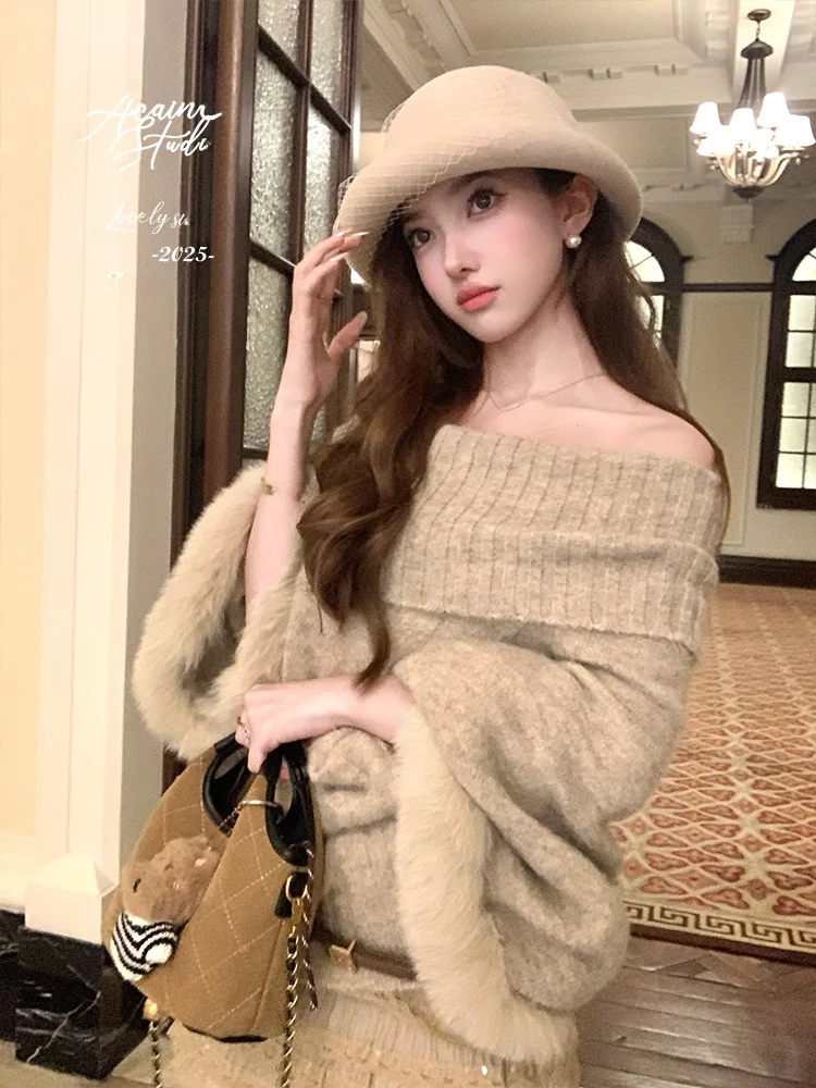 Женский свитер Acaine с высоким воротником и одним открытым плечом, двусторонний, с дизайном для многослойного ношения, осенний модный топ
Женский свитер Acaine с высоким воротником и одним открытым плечом, двусторонний, с дизайном для многослойного ношения, осенний модный топ