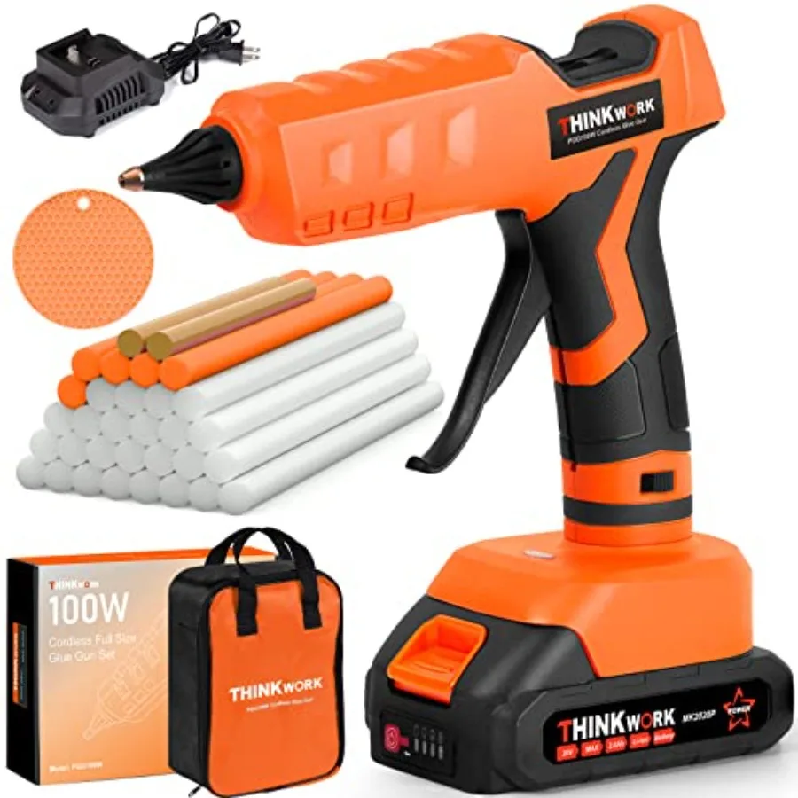 Cordless hot glue gun for DIY crafts repair and construction; ABS plastic body; black color; drip-free fast heating with 20V re
Cordless hot glue gun for DIY crafts repair and construction; ABS plastic body; black color; drip-free fast heating with 20V re