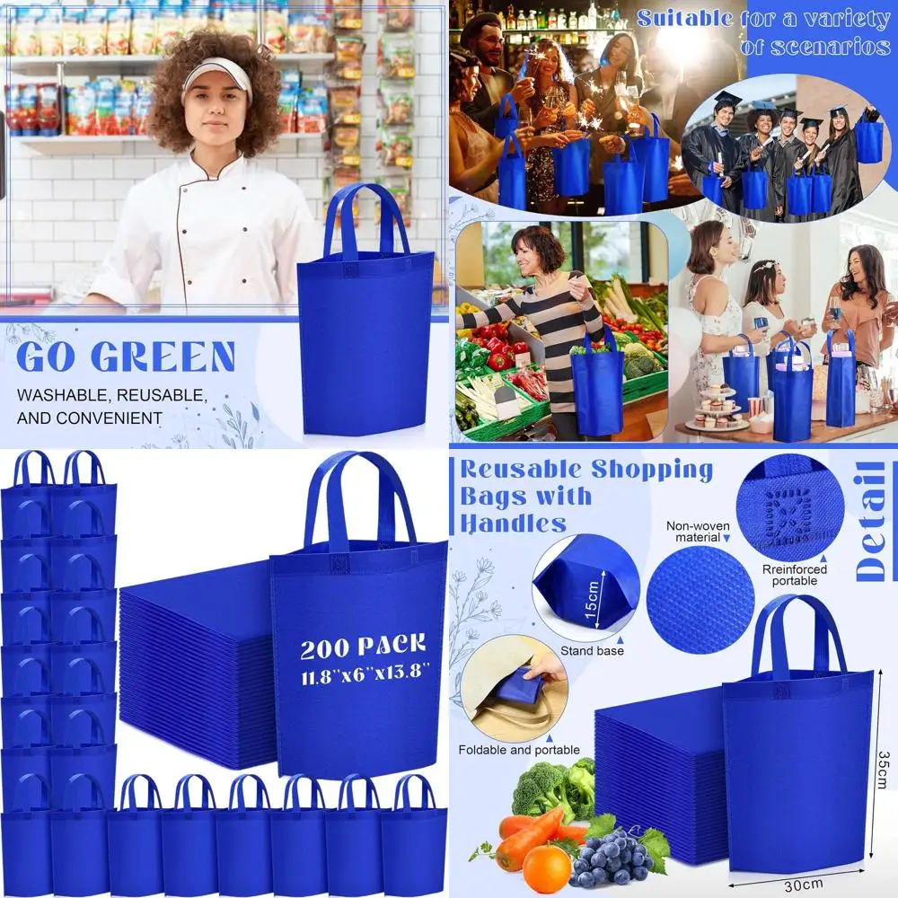 Large Reusable Non-Woven Shopping Bags with Handles, Portable and Foldable, 11.8x6x13.8 Inches
Large Reusable Non-Woven Shopping Bags with Handles, Portable and Foldable, 11.8x6x13.8 Inches