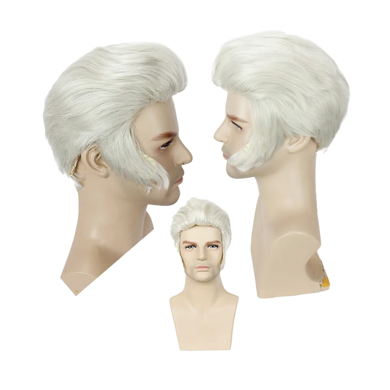 's Handsome Wig Short Men's Grey Curly Wavy Hair Party Wigs
's Handsome Wig Short Men's Grey Curly Wavy Hair Party Wigs