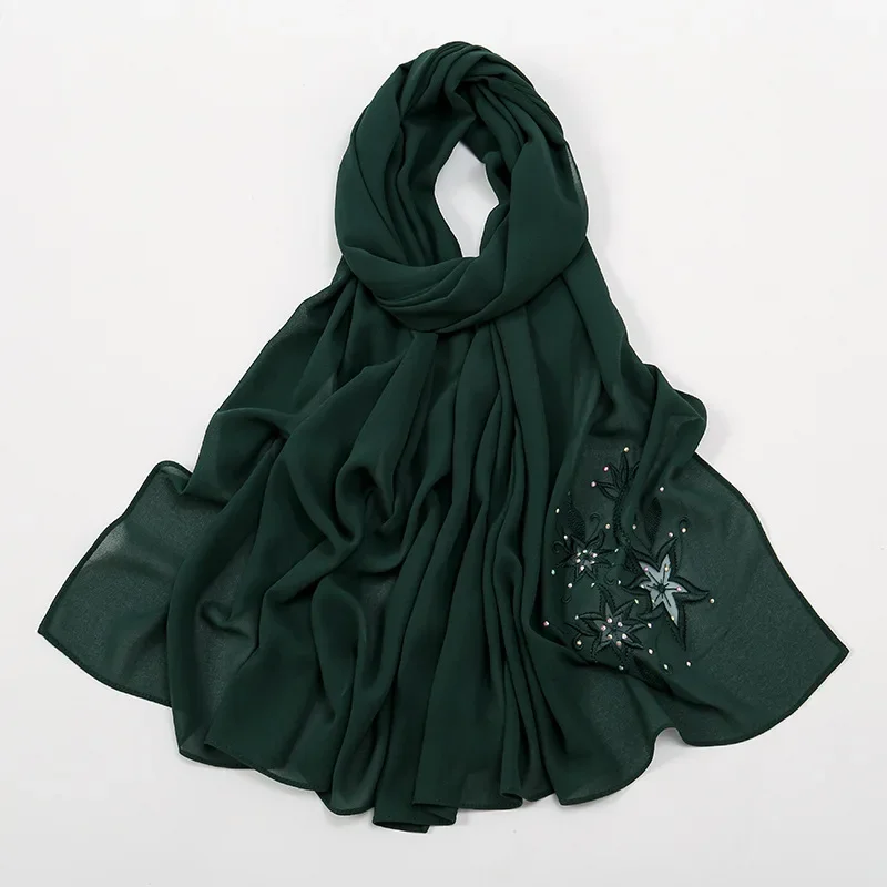 New Chiffon Embroidery Diamonds Solid Headscarf Women Long Scarf Shawl Wrap Turban Scarves Bufanda Foulard Turbante 180*70cm
New Chiffon Embroidery Diamonds Solid Headscarf Women Long Scarf Shawl Wrap Turban Scarves Bufanda Foulard Turbante 180*70cm
