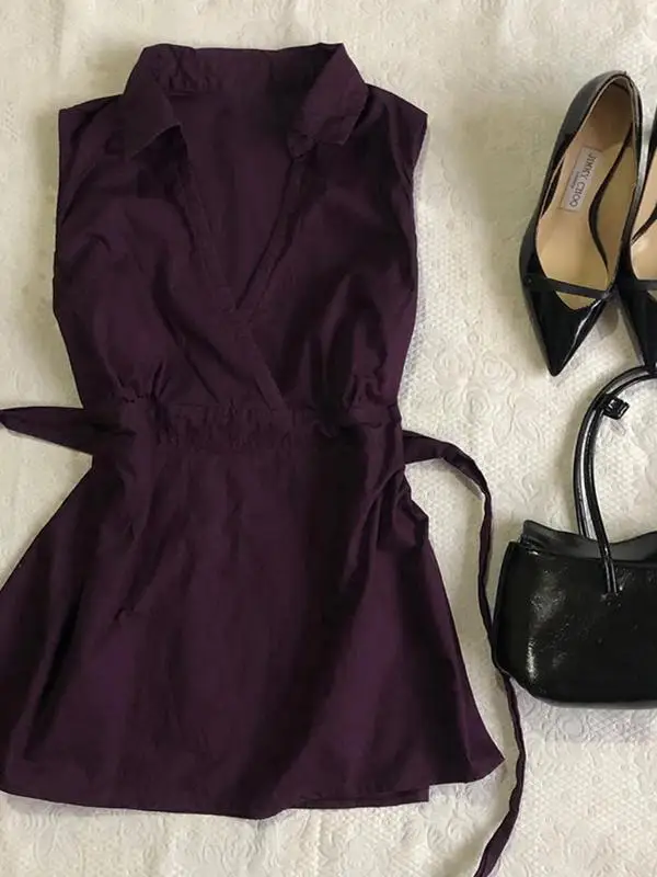 Original Unique Purple Svel irt for Women Vintage Sle Slimming Top Commute Faion Korean Sle Regular Length 
Original Unique Purple Svel irt for Women Vintage Sle Slimming Top Commute Faion Korean Sle Regular Length
