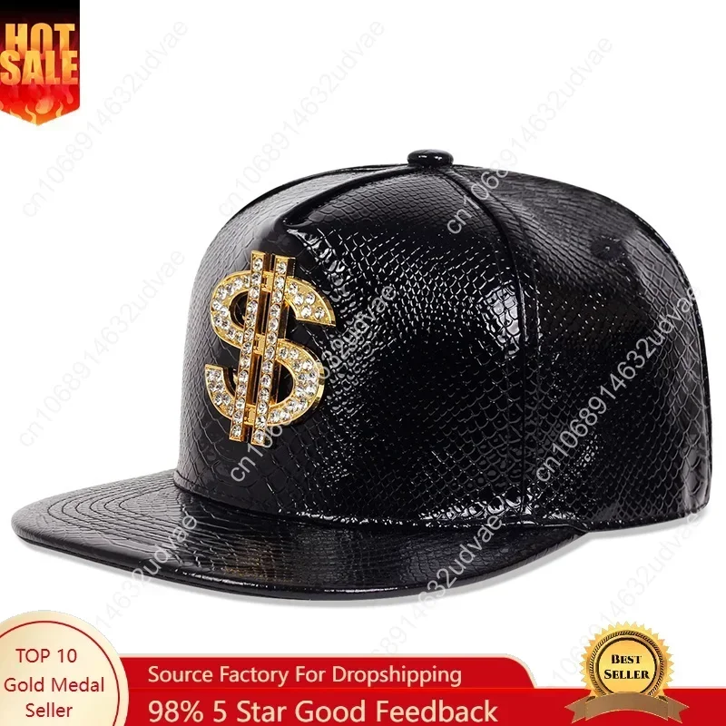 Men Women Leather Hip Hop Cap Metal Dollar Sign Trim Cyberpunk Baseball Caps Adjustable Sports leisure Snapback Hats gorras
Men Women Leather Hip Hop Cap Metal Dollar Sign Trim Cyberpunk Baseball Caps Adjustable Sports leisure Snapback Hats gorras