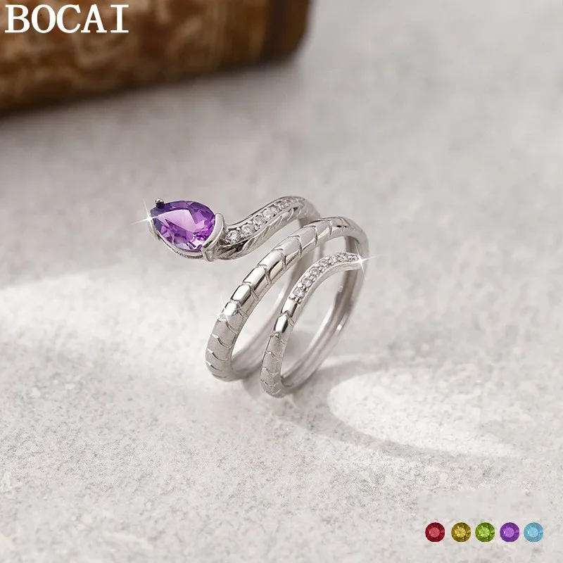 Новое кольцо BOCAI из чистого серебра S925 с индивидуальным дизайном, роскошными отборными кристаллами: топазом, оливином, гранатом, в форме змеи, для помолвки
Новое кольцо BOCAI из чистого серебра S925 с индивидуальным дизайном, роскошными отборными кристаллами: топазом, оливином, гранатом, в форме змеи, для помолвки