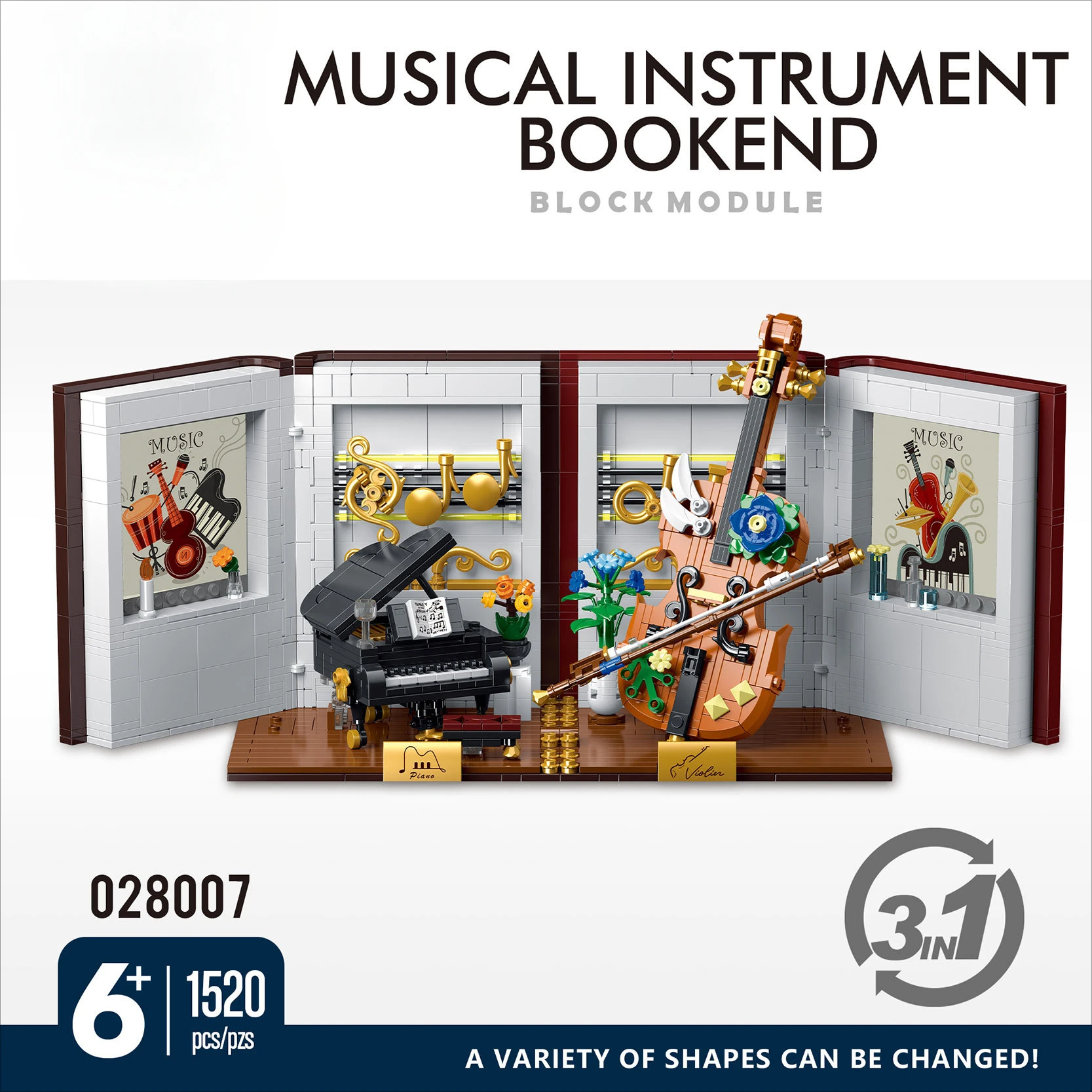 New moc musical instrument book ornament creative lighting music ornament assembling building block toy bricks gift
New moc musical instrument book ornament creative lighting music ornament assembling building block toy bricks gift