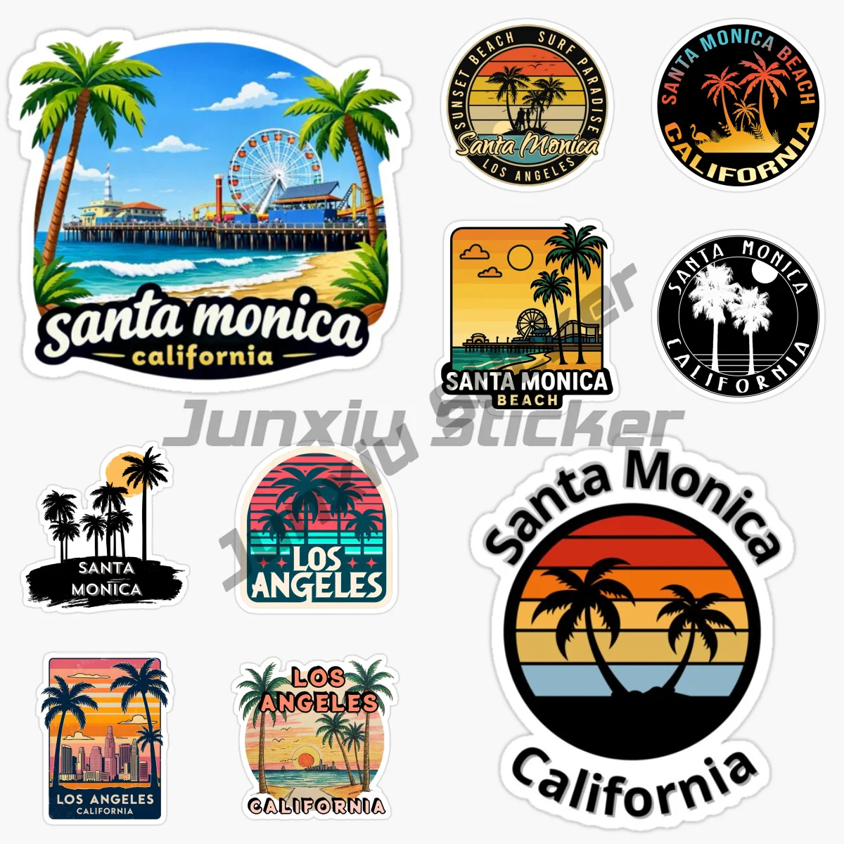 Santa Monica USA Los Angeles Beautiful Beach Coconut Tree Scenery Vinyl Self-adhesive Car Sticker Decoration Waterproof Decals
Santa Monica USA Los Angeles Beautiful Beach Coconut Tree Scenery Vinyl Self-adhesive Car Sticker Decoration Waterproof Decals