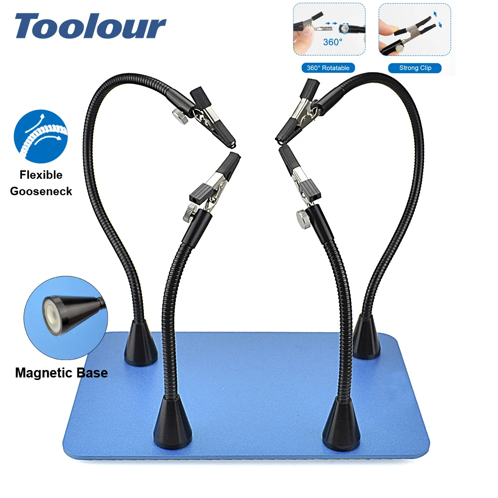 Toolour Magnetic Helping Hands Soldering Tool 4 PCB Circuit Board Holder 4 Gooseneck Arms for Electronics Repair Jewelry Hobby
Toolour Magnetic Helping Hands Soldering Tool 4 PCB Circuit Board Holder 4 Gooseneck Arms for Electronics Repair Jewelry Hobby