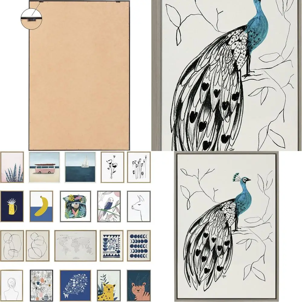 Modern Gray Animal Art Print, 23x33, Peacock Framed Linen Canvas by SnazzyHues
Modern Gray Animal Art Print, 23x33, Peacock Framed Linen Canvas by SnazzyHues