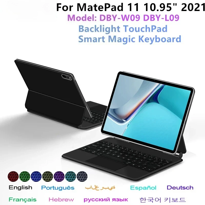 Magic Keyboard Folio for Huawei MatePad 11 10.95" inch 2021 DBY-L09 DBY-W09 Tablet Case Spanish Portuguese Arabic Keyboard
Magic Keyboard Folio for Huawei MatePad 11 10.95" inch 2021 DBY-L09 DBY-W09 Tablet Case Spanish Portuguese Arabic Keyboard