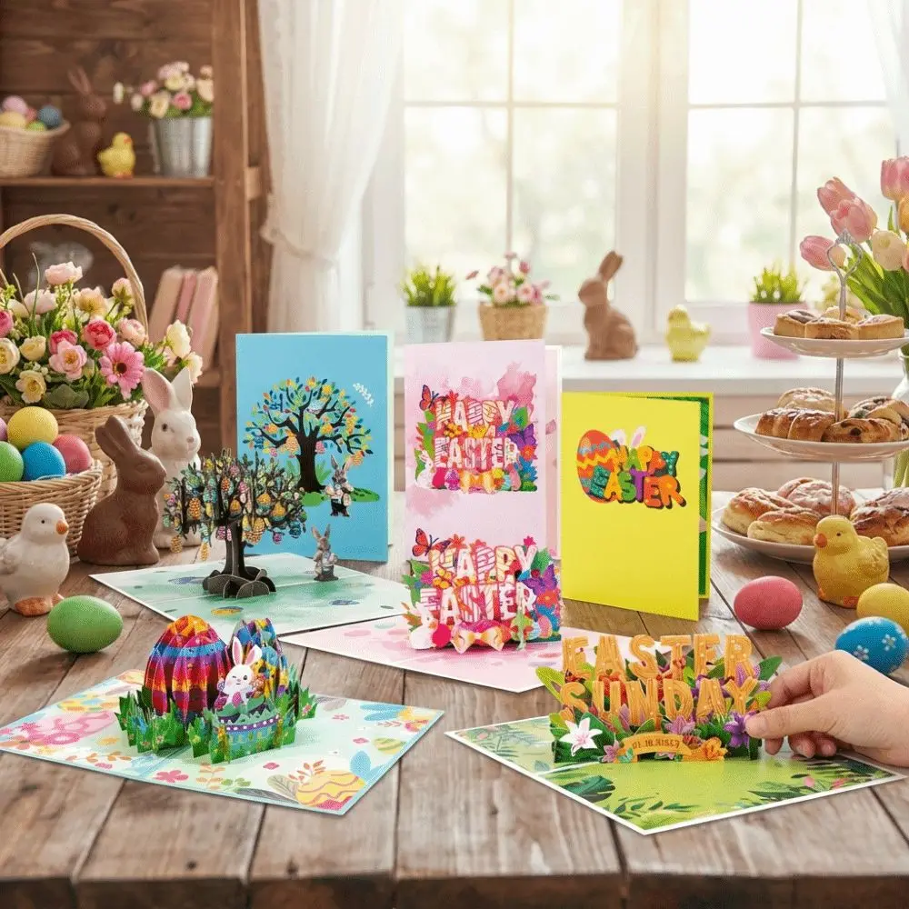 Folding 3D Popup Easter Card Paper Arts with Envelope Celebration Card Invitation Card Postcard Rabbit Egg Gifts Card
Folding 3D Popup Easter Card Paper Arts with Envelope Celebration Card Invitation Card Postcard Rabbit Egg Gifts Card