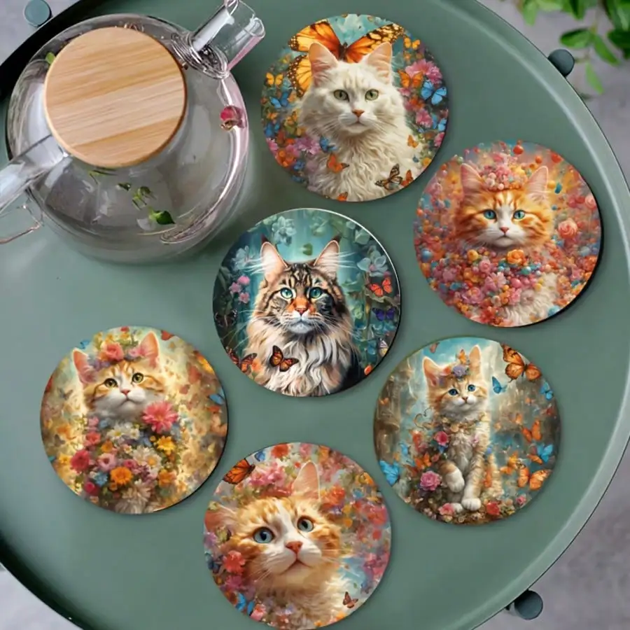 1pcs Cute Cat Design 2D Printed Round PET Coasters, Suitable For Patio, Kitchen, Living Room, Home Gatherings, Tabletop Decor, Gift For Friends & Family, Ideal For Valentine's Day, Mother's Day, Birthday, Wedding Party, Home Decor Accessories, Best
1pcs Cute Cat Design 2D Printed Round PET Coasters, Suitable For Patio, Kitchen, Living Room, Home Gatherings, Tabletop Decor, Gift For Friends & Family, Ideal For Valentine's Day, Mother's Day, Birthday, Wedding Party, Home Decor Accessories, Best
