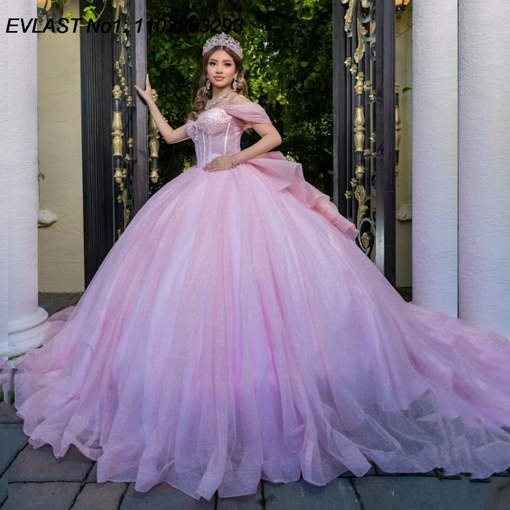 EVLAST блестящее розовое бальное платье на заказ, платье Quinceanera, кружевная аппликация, украшенный кристаллами и бантом из бисера, милое платье 16, Vestidos De 15 Anos E1QN224
EVLAST блестящее розовое бальное платье на заказ, платье Quinceanera, кружевная аппликация, украшенный кристаллами и бантом из бисера, милое платье 16, Vestidos De 15 Anos E1QN224