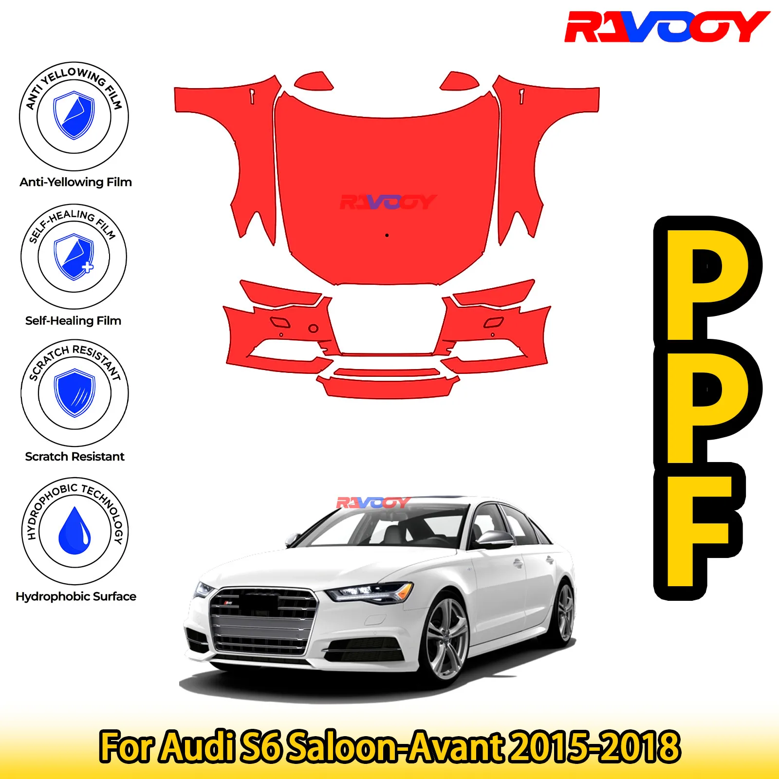 For Audi S6 Saloon-Avant 2015-2018 Glossy Matte Black Precut front PPF Kit Paint Protection Film
For Audi S6 Saloon-Avant 2015-2018 Glossy Matte Black Precut front PPF Kit Paint Protection Film