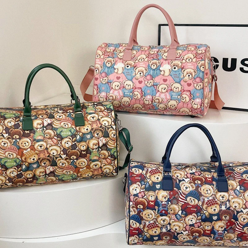 Large Capacity Cartoon Travel Bag Fashion Duffle Bags Cute Bear Shoulder Messenger High Quality Handbag Travel Organizer
Large Capacity Cartoon Travel Bag Fashion Duffle Bags Cute Bear Shoulder Messenger High Quality Handbag Travel Organizer