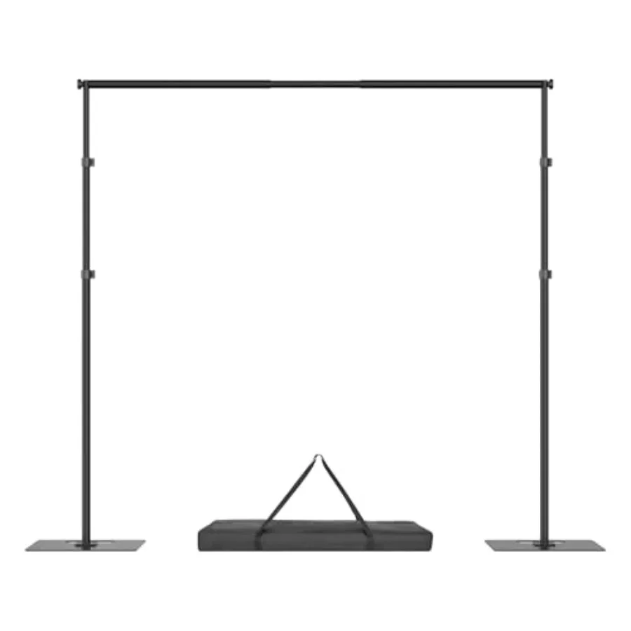 8.5x10ft backdrop stand for wedding, party, birthday, festival, video, studio; heavy duty steel pipe; black; adjustable height
8.5x10ft backdrop stand for wedding, party, birthday, festival, video, studio; heavy duty steel pipe; black; adjustable height