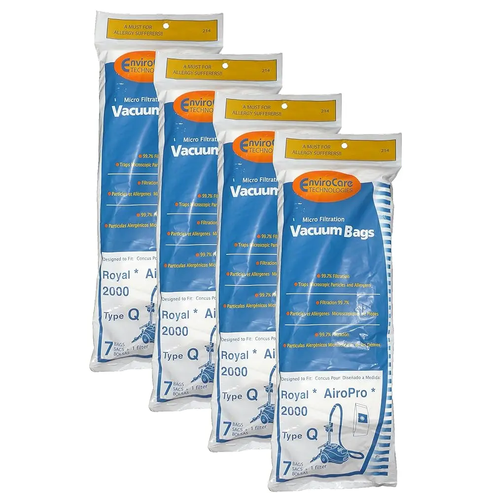 28 Royal Type Q Allergy Vacuum Bags + , Airpro Ry 2000, Aire, Canister Vacuum Cleaners, 3-Ry2100-001, Ry2100
28 Royal Type Q Allergy Vacuum Bags + , Airpro Ry 2000, Aire, Canister Vacuum Cleaners, 3-Ry2100-001, Ry2100