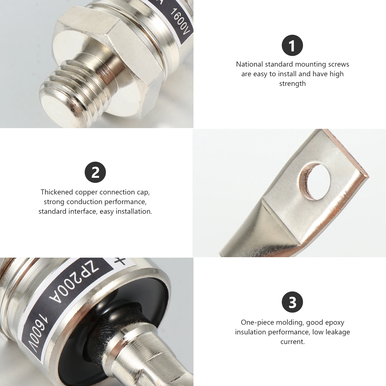 Silicon Rectifier Diode Double Connector Heat Resistance Portable Welding Accessories Practical Diode Fine Workmanship 
Silicon Rectifier Diode Double Connector Heat Resistance Portable Welding Accessories Practical Diode Fine Workmanship