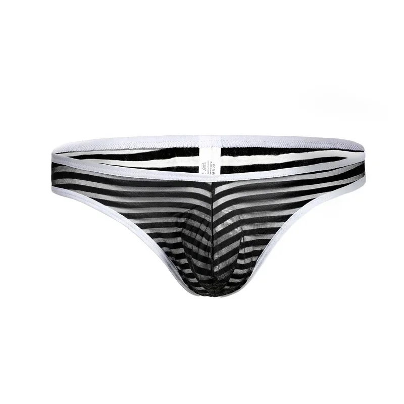 Men's Horizontal Stripe Sheer Mesh Thong Sexy Transparent Underpants Youth Fashion U Convex Pouch T Back G-string Daily Knickers
Men's Horizontal Stripe Sheer Mesh Thong Sexy Transparent Underpants Youth Fashion U Convex Pouch T Back G-string Daily Knickers