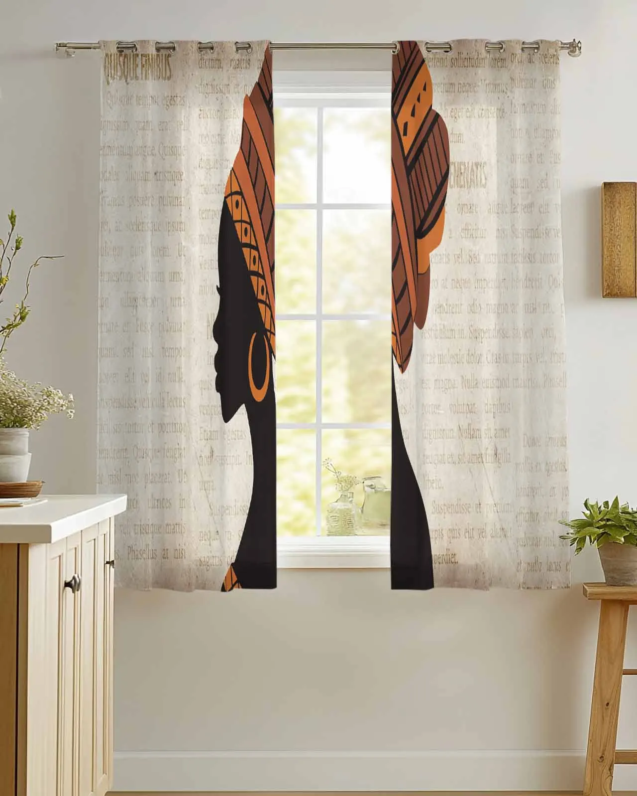 Black Women Africa Nation Sheer Curtains for Living Room Bedroom Kitchen Window Tulle Curtain Voile Drapes Home Decor 
Black Women Africa Nation Sheer Curtains for Living Room Bedroom Kitchen Window Tulle Curtain Voile Drapes Home Decor