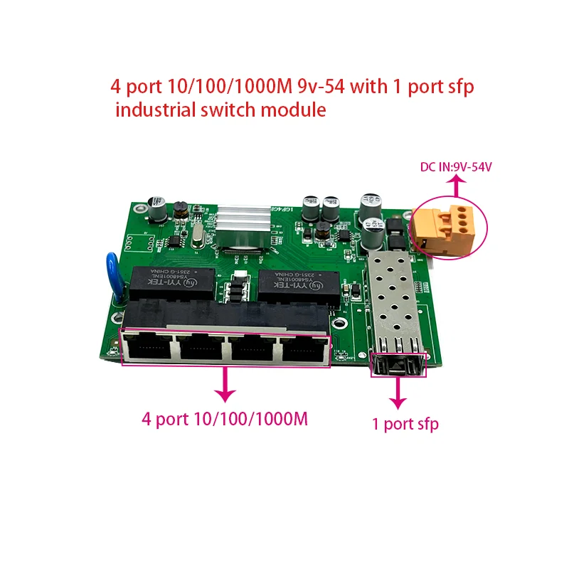 4ports1 0/100/1000M 9V-54V с 1 портом sfp ethernet, промышленная стандартная сеть
4ports1 0/100/1000M 9V-54V с 1 портом sfp ethernet, промышленная стандартная сеть