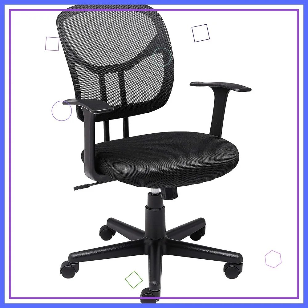 Mesh Mid-Back Adjustable Office Chair with Armrests, Lumbar Support, 360 Swivel, Easy Assembly, Black
Mesh Mid-Back Adjustable Office Chair with Armrests, Lumbar Support, 360 Swivel, Easy Assembly, Black