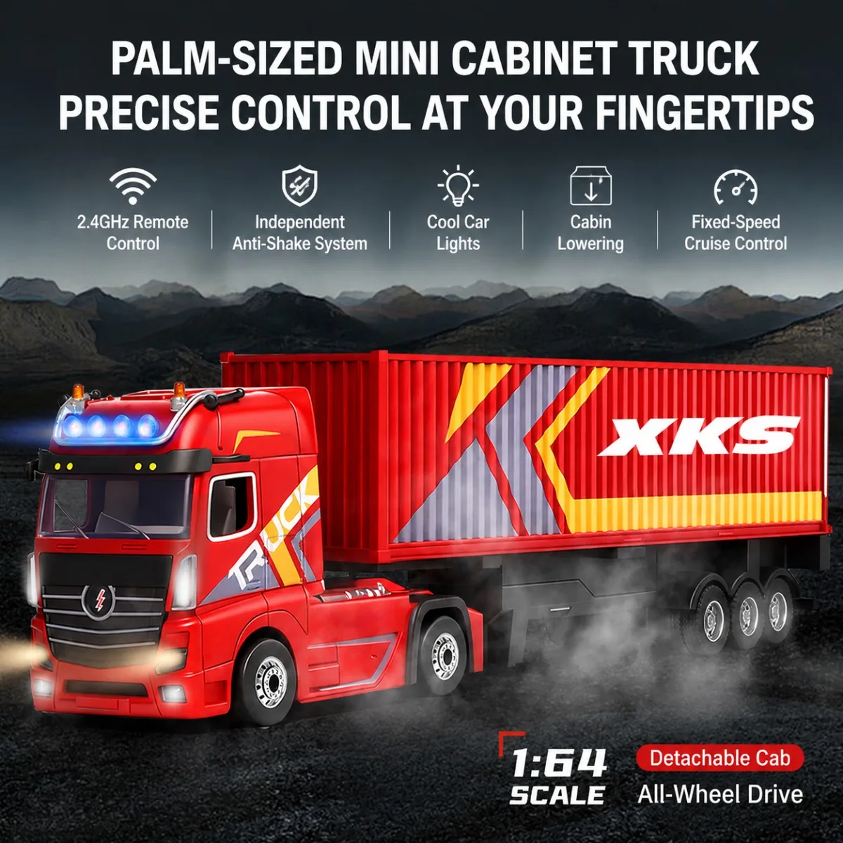 Remote Control 1:64 Scale Realistic Container Truck Toy For Kids And Collectors
Remote Control 1:64 Scale Realistic Container Truck Toy For Kids And Collectors