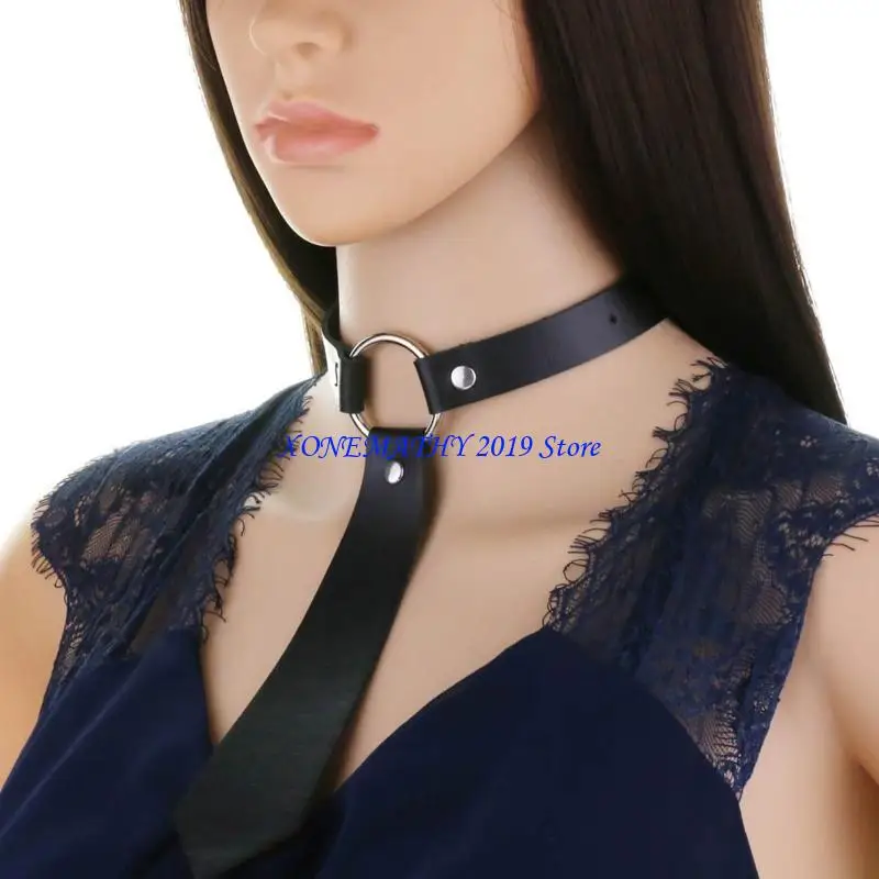 F42F Women Dark Gothic Imitation Leather Black Neck Tie Punk O-Ring Studded Choker Necklace Vintage Personality Cosplay Pre-Tied
F42F Women Dark Gothic Imitation Leather Black Neck Tie Punk O-Ring Studded Choker Necklace Vintage Personality Cosplay Pre-Tied