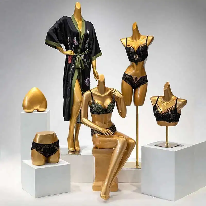 High-end Golden Underwear Mannequin Underwear Mannequin for Women's Clothing Store Female Half-length Model Window Display Stand
High-end Golden Underwear Mannequin Underwear Mannequin for Women's Clothing Store Female Half-length Model Window Display Stand