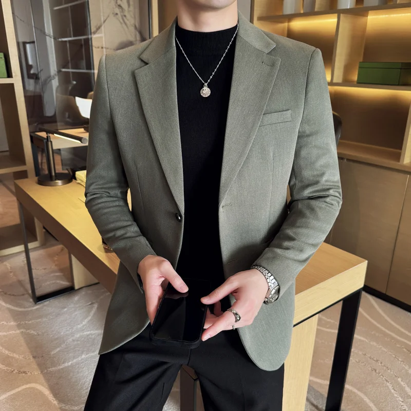 Faionable Casual Woolen Men's Suit Jaet Thiened Slim Fit Autumn Winter New Sle Travel Suitable Stand Tailoring Bus...
Faionable Casual Woolen Men's Suit Jaet Thiened Slim Fit Autumn Winter New Sle Travel Suitable Stand Tailoring Bus...