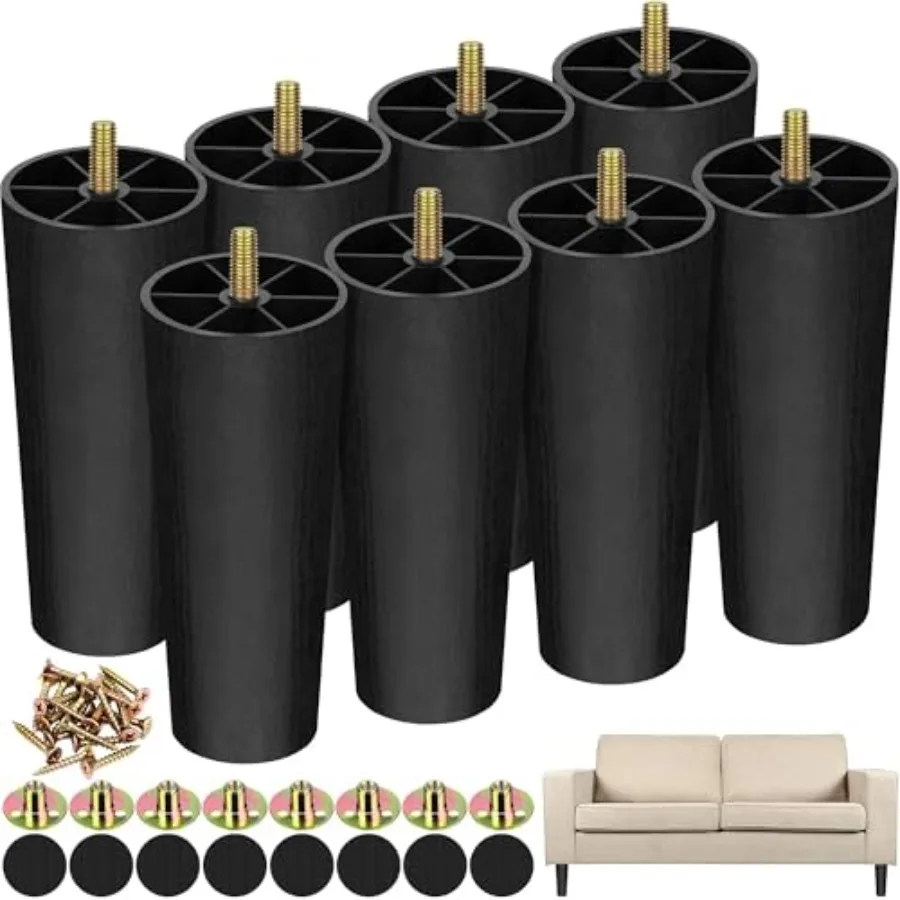 1 Pack Plastic Furniture Legs with M T-Nuts Screws Tapered Sofa Couch and Chair Legs Replacement Furniture Legs for DIY Project
1 Pack Plastic Furniture Legs with M T-Nuts Screws Tapered Sofa Couch and Chair Legs Replacement Furniture Legs for DIY Project