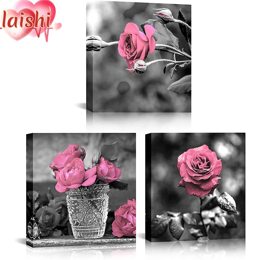 3pcs Diy 5d Black and white pink rose Diamond Painting Cross Stitch Square Round Diamond Embroidery Handwork Rhinestone Art
3pcs Diy 5d Black and white pink rose Diamond Painting Cross Stitch Square Round Diamond Embroidery Handwork Rhinestone Art