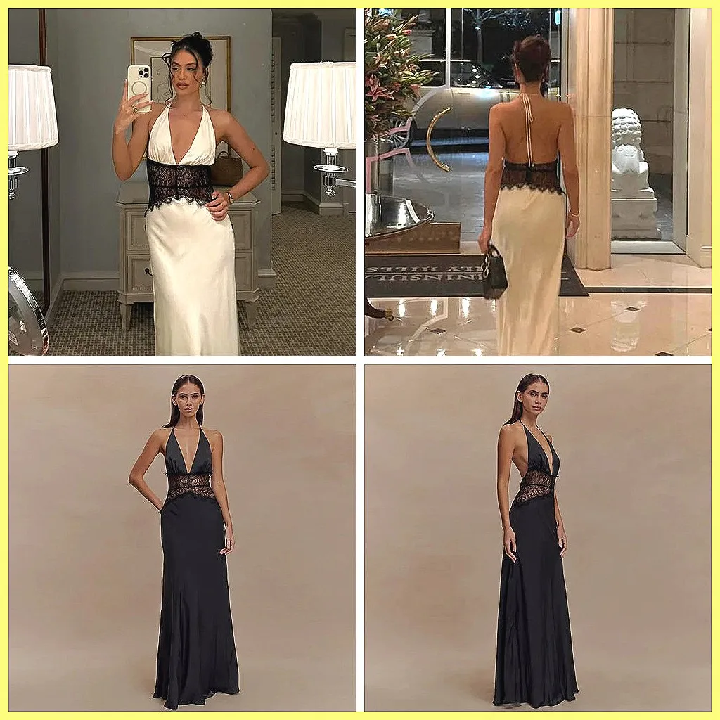 Autumn Lace V-Neck Maxi Dress for Women, Backless Sleeveless High Waist Party Evening Gown
Autumn Lace V-Neck Maxi Dress for Women, Backless Sleeveless High Waist Party Evening Gown