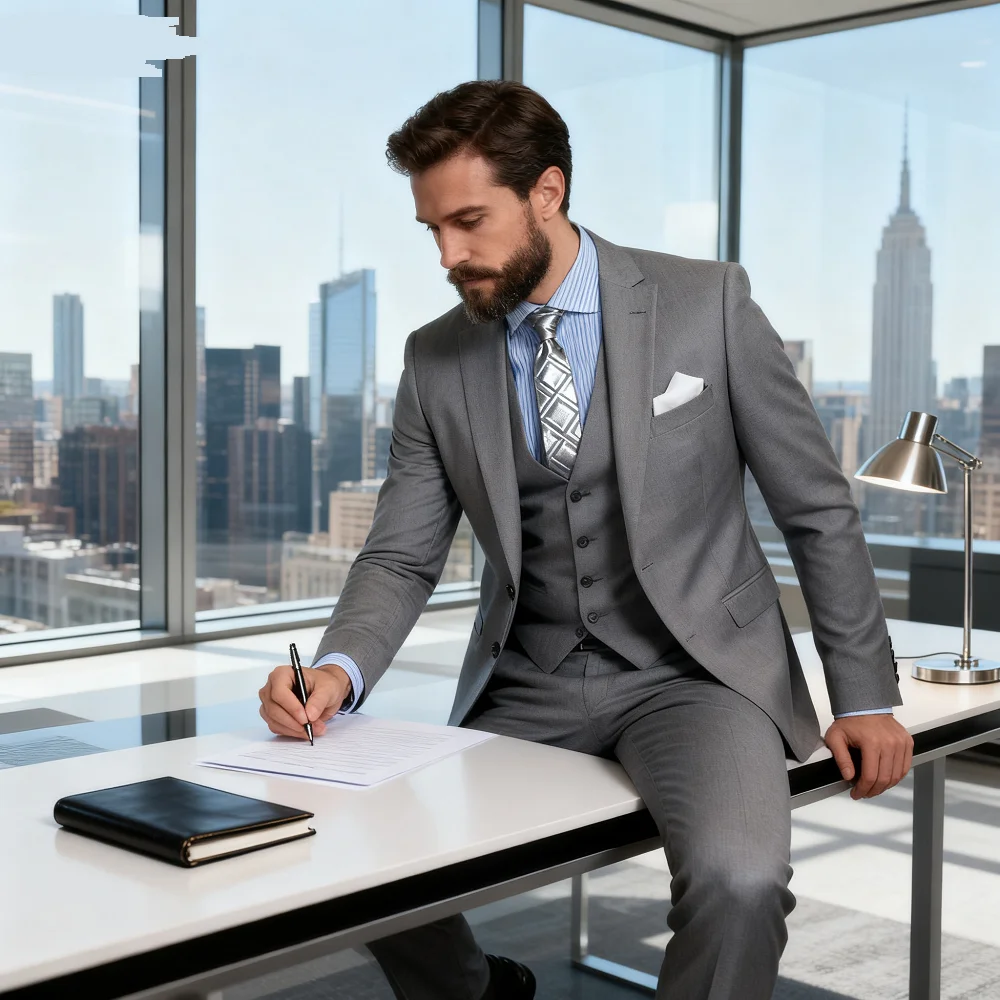 Classic Slim Fit Wedding Tuxedos 3 Piece Set for Groomsmen And Male Bridegroom Formal Business Suit with Jacket Vest Pants
Classic Slim Fit Wedding Tuxedos 3 Piece Set for Groomsmen And Male Bridegroom Formal Business Suit with Jacket Vest Pants