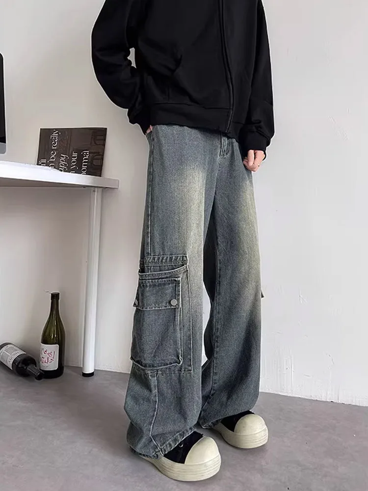 Trendy Men's Wide Leg Workwear Jeans Loose Fit American Retro Sle Pants with Big kets Straight Loose Floor-Length Trousers
Trendy Men's Wide Leg Workwear Jeans Loose Fit American Retro Sle Pants with Big kets Straight Loose Floor-Length Trousers