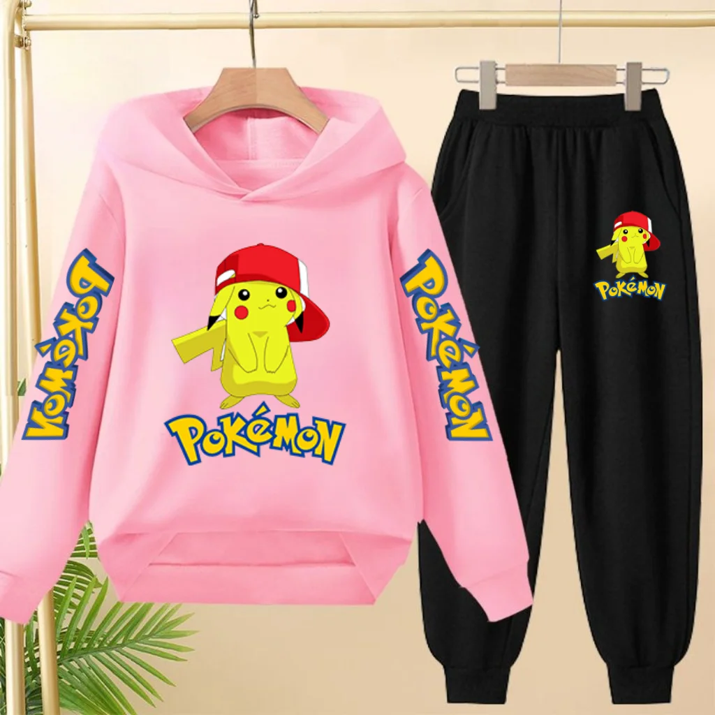 Kawaii Pokemon Kids 2Pcs Outfit, 3-12Y Boys Girls Pikachu Printed Hoodie + Pants Set, Casual Daily Tracksuit
Kawaii Pokemon Kids 2Pcs Outfit, 3-12Y Boys Girls Pikachu Printed Hoodie + Pants Set, Casual Daily Tracksuit