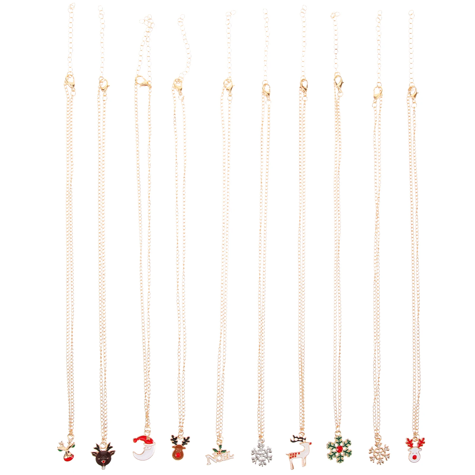 10pcs Christmas Alloy Pendant Necklace Festive Theme Bright Colors Clavicle Necklaces For Women Easy Match Fashionable Lovable
10pcs Christmas Alloy Pendant Necklace Festive Theme Bright Colors Clavicle Necklaces For Women Easy Match Fashionable Lovable