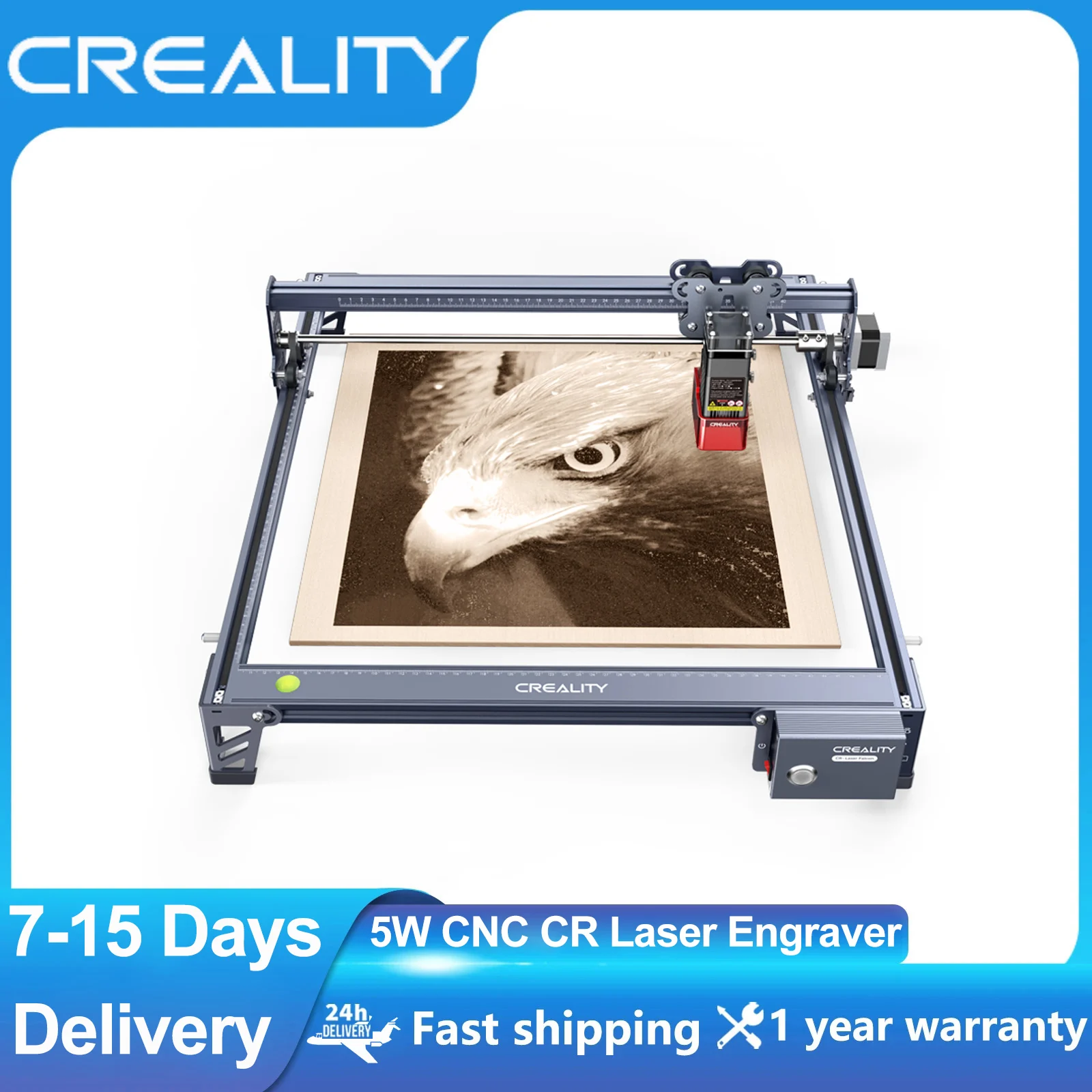 Creality CR-Laser Falcon CNC Laser Engraver 5W Blue Light High Precision Laser Engraving Cutting Machine Working Area 400*415mm
Creality CR-Laser Falcon CNC Laser Engraver 5W Blue Light High Precision Laser Engraving Cutting Machine Working Area 400*415mm