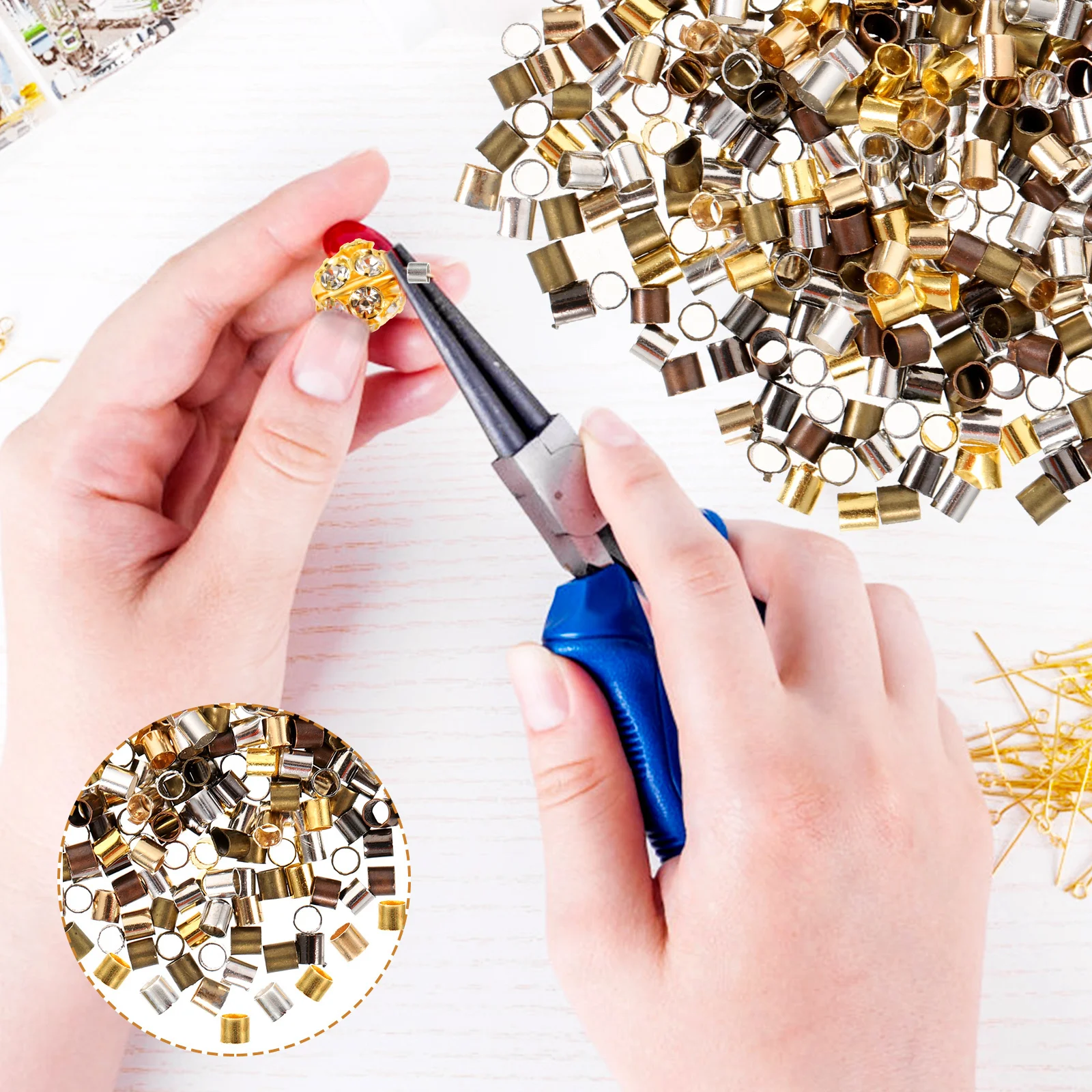 Crimp Beads Beaded Fixing Tube Crimping for Jewelry Making Small Package Spacer
Crimp Beads Beaded Fixing Tube Crimping for Jewelry Making Small Package Spacer