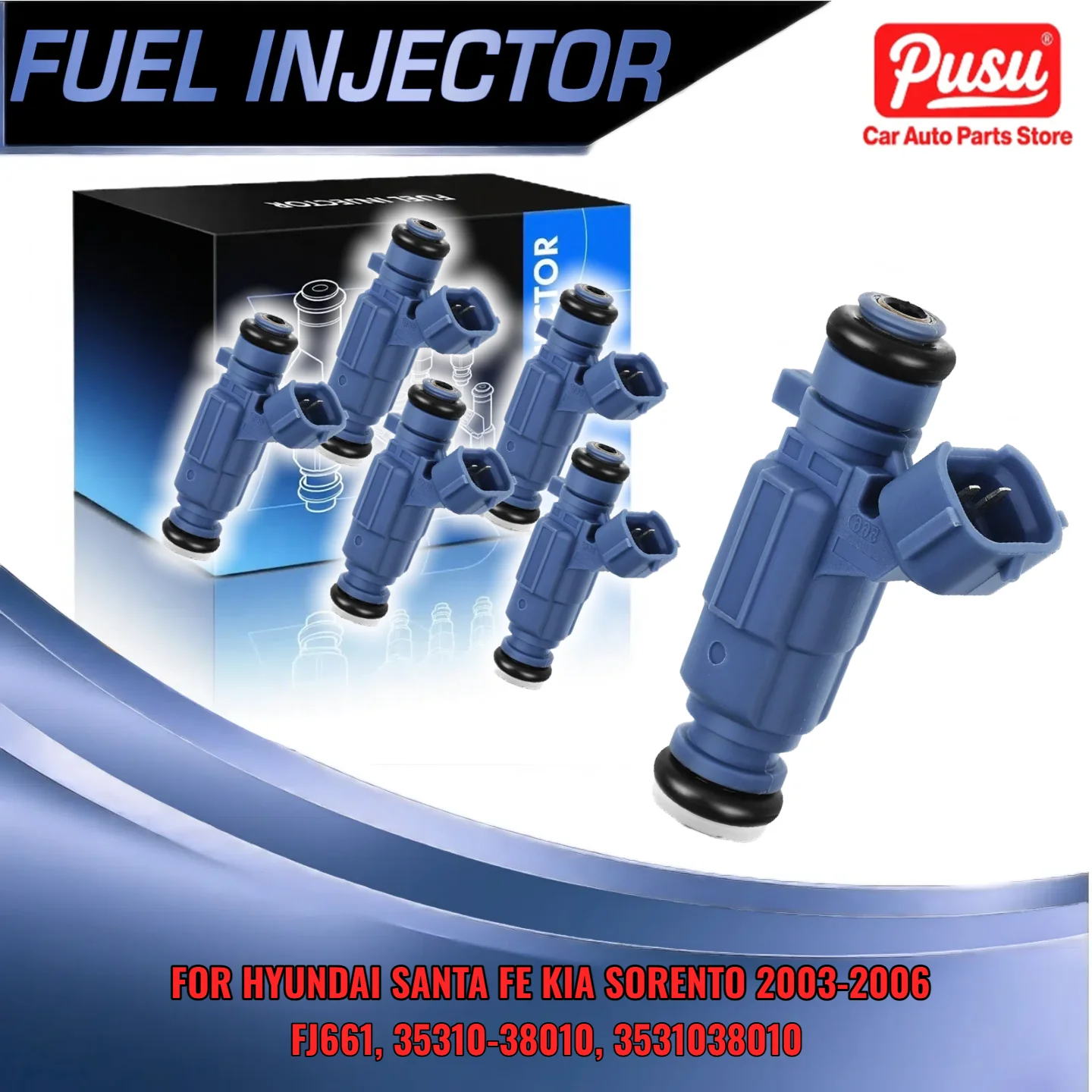 Set of 6 Fuel Injector for Hyundai Santa Fe for Kia Sorento Sedona 2003-2006 V6 3.5L 3531038010 FJ661
Set of 6 Fuel Injector for Hyundai Santa Fe for Kia Sorento Sedona 2003-2006 V6 3.5L 3531038010 FJ661