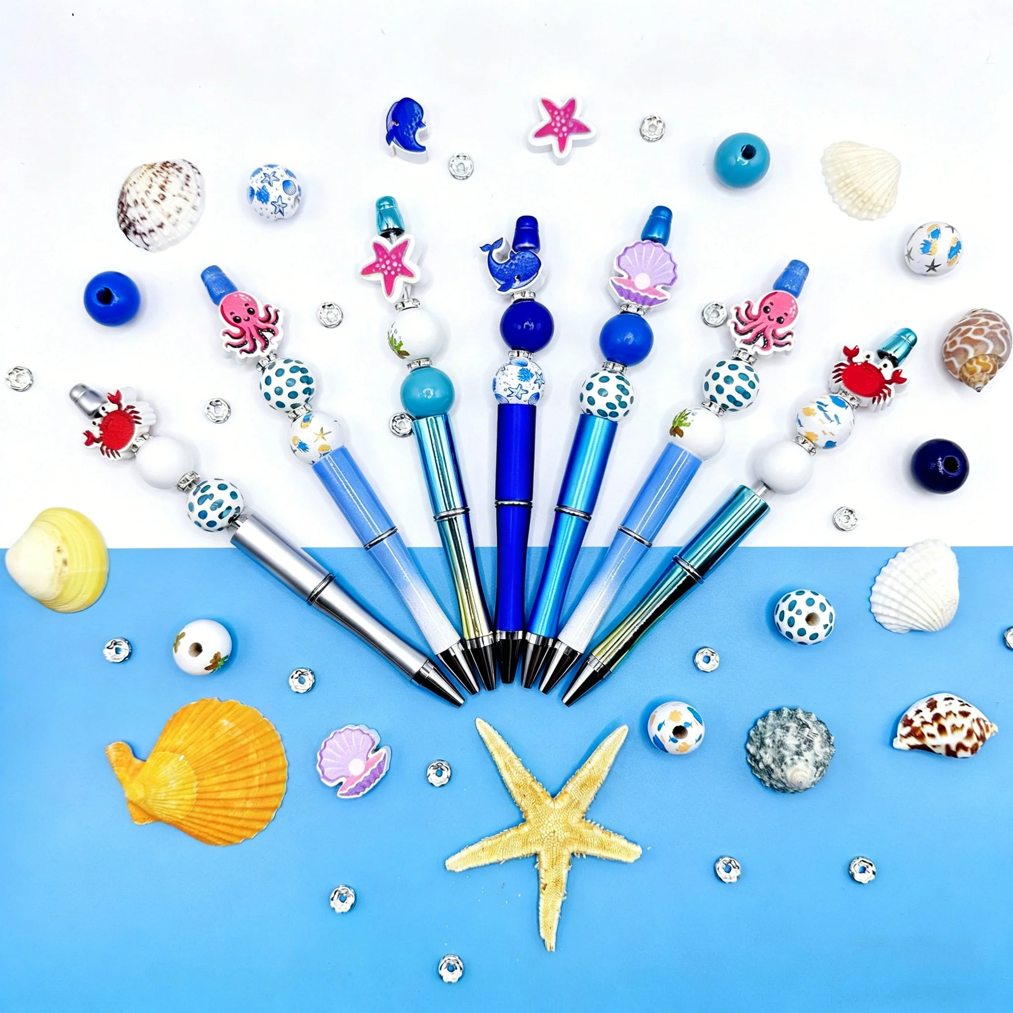 DIY Beaded Pen Set Octopus Starfish Whale Crab Bead Ballpoint Pen Stationery 7PCS Underwater World
DIY Beaded Pen Set Octopus Starfish Whale Crab Bead Ballpoint Pen Stationery 7PCS Underwater World